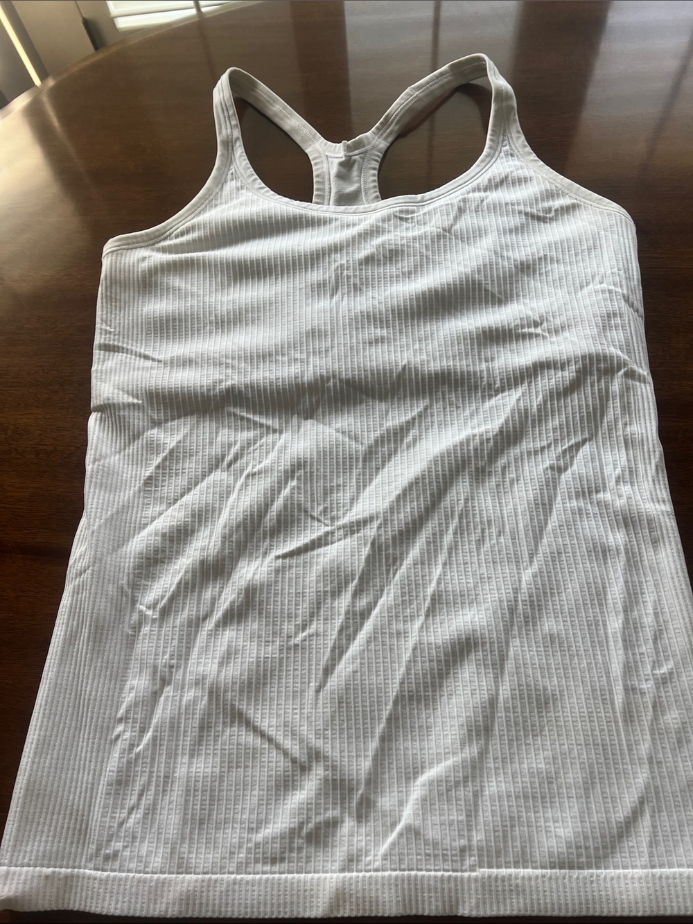 lululemon athletica Eeb to Street White Ribbed Racerback Tank Top